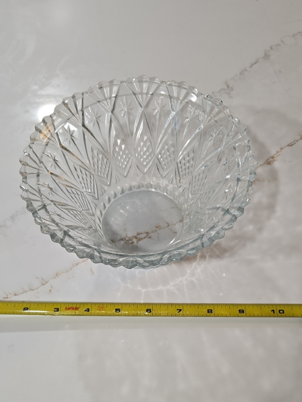 Source Unknown Clear Cut Glass Serving Bowl
